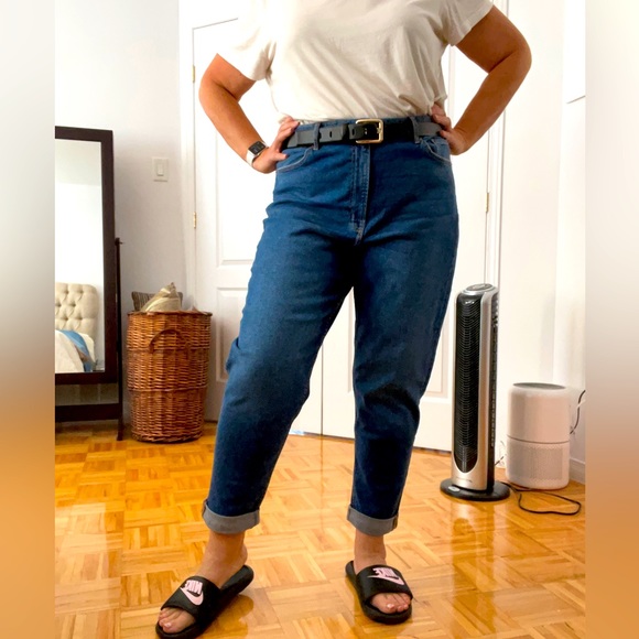sz 16 H&M turned up mom's jeans NWT very trendy this Fall - Picture 11 of 13